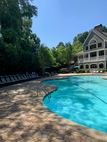 Extensive resort inspired pool deck